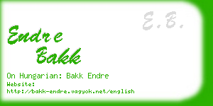 endre bakk business card